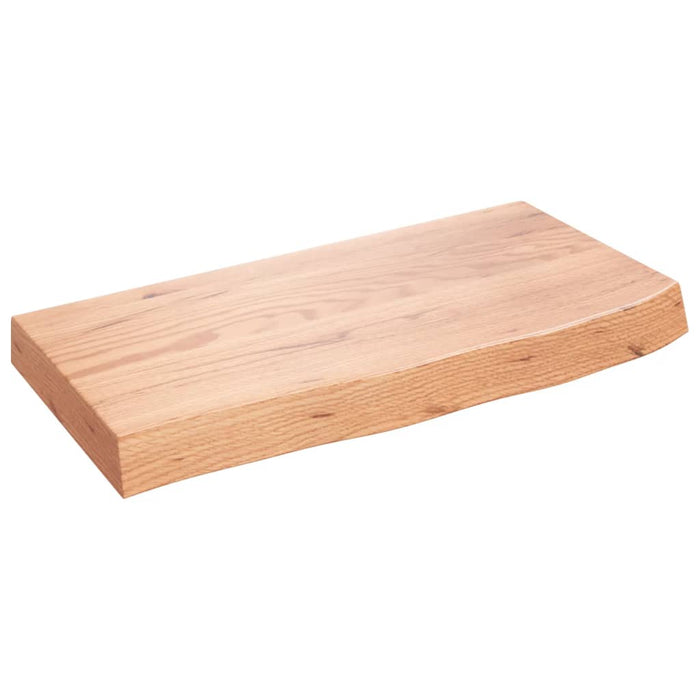 Wandregal Hellbraun 60x30x6 cm Massivholz Eiche Behandelt