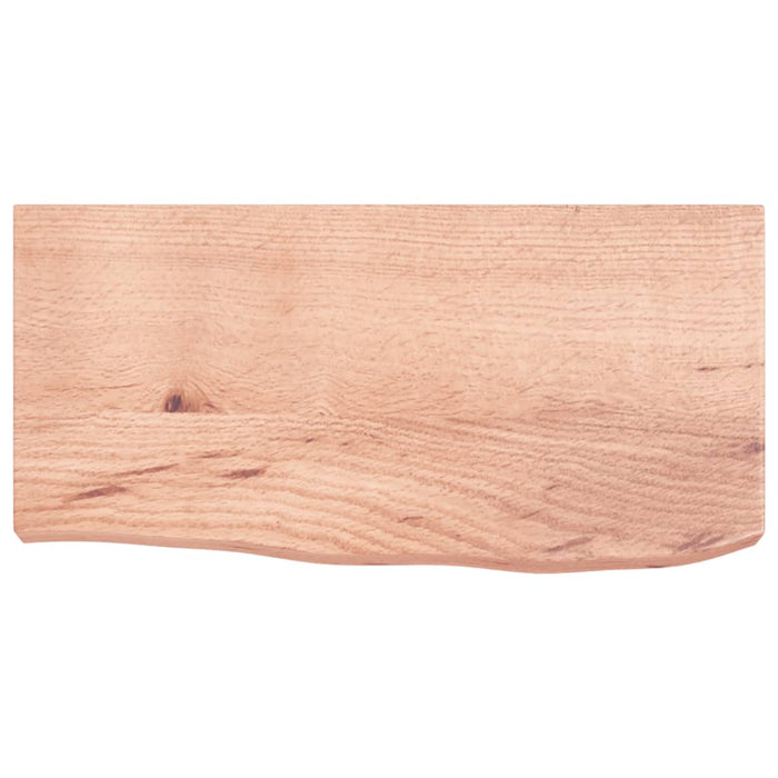Wandregal Hellbraun 60x30x6 cm Massivholz Eiche Behandelt