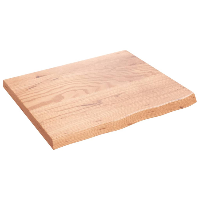 Wandregal Hellbraun 60x50x4 cm Massivholz Eiche Behandelt