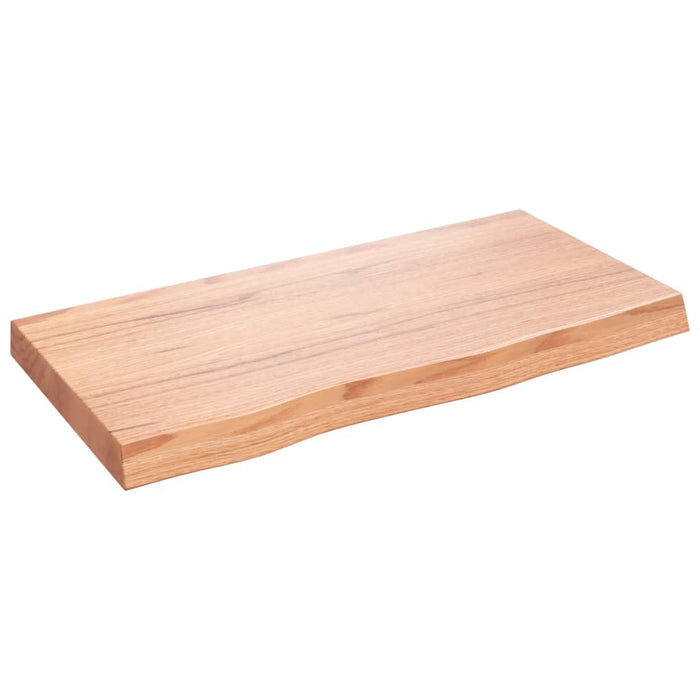 Wandregal Hellbraun 80x40x6 cm Massivholz Eiche Behandelt