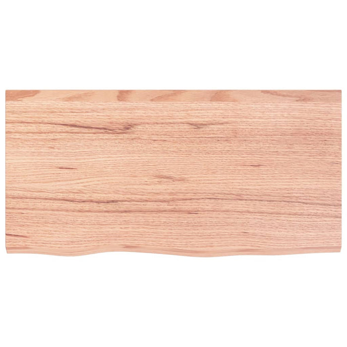 Wandregal Hellbraun 80x40x6 cm Massivholz Eiche Behandelt