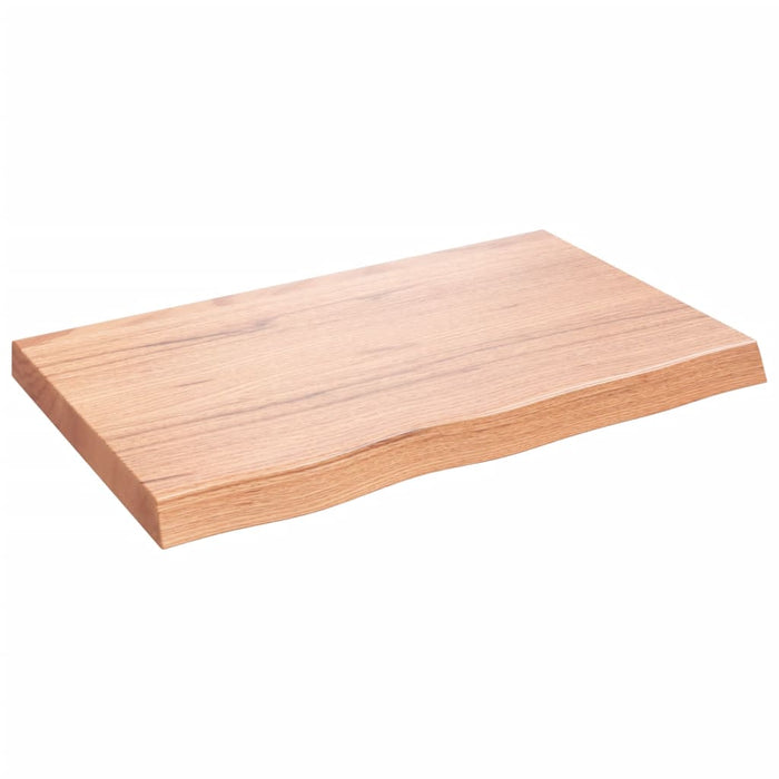 Wandregal Hellbraun 80x50x6 cm Massivholz Eiche Behandelt