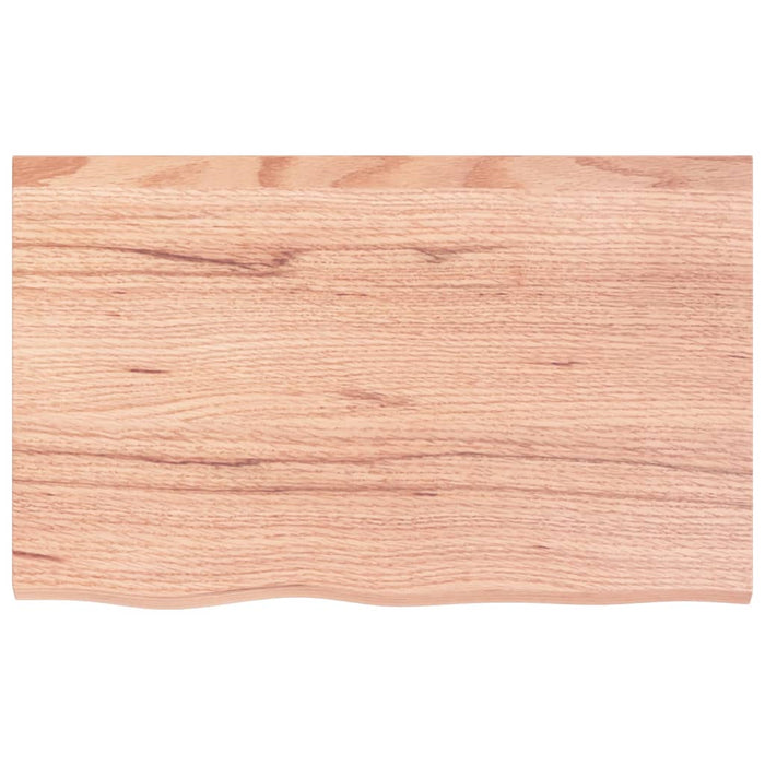 Wandregal Hellbraun 80x50x6 cm Massivholz Eiche Behandelt