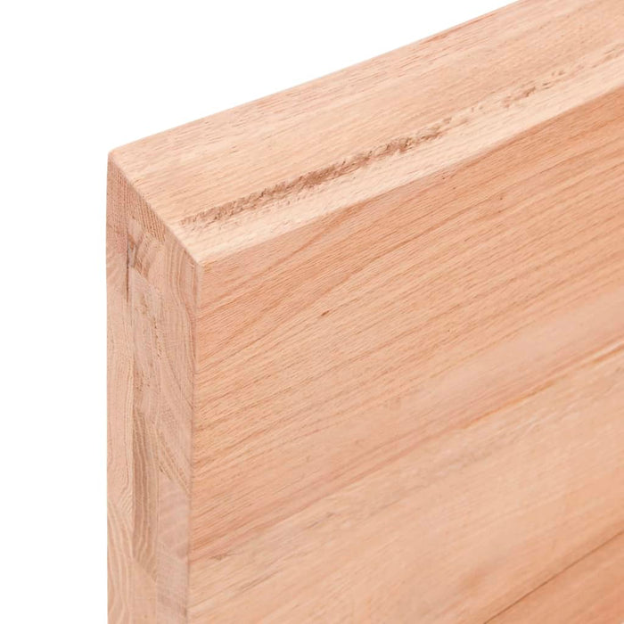 Wandregal Hellbraun 80x50x6 cm Massivholz Eiche Behandelt