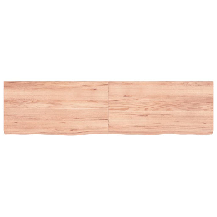 Wandregal Hellbraun 120x30x4 cm Massivholz Eiche Behandelt