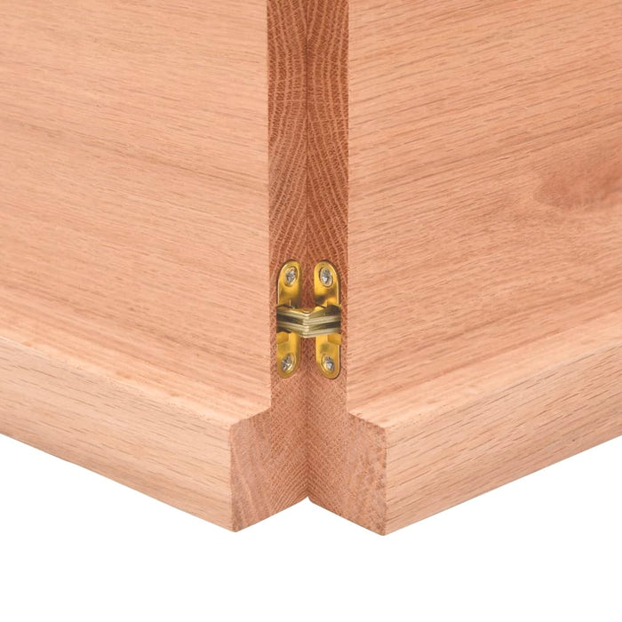 Wandregal Hellbraun 120x30x4 cm Massivholz Eiche Behandelt