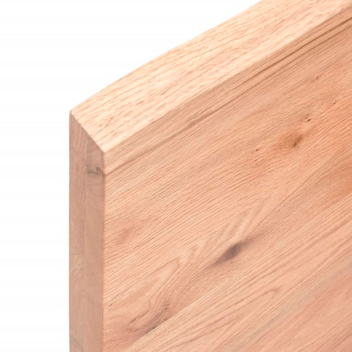 Wandregal Hellbraun 120x30x4 cm Massivholz Eiche Behandelt