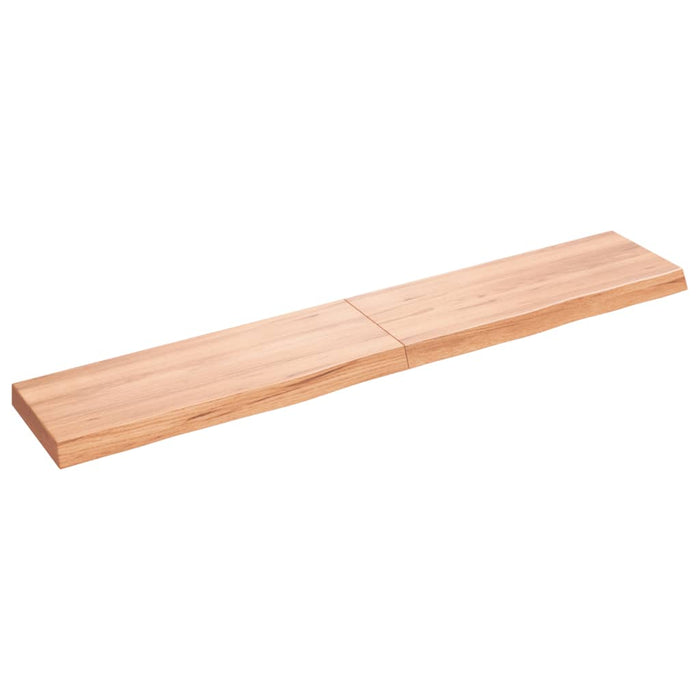 Wandregal Hellbraun 160x30x6 cm Massivholz Eiche Behandelt