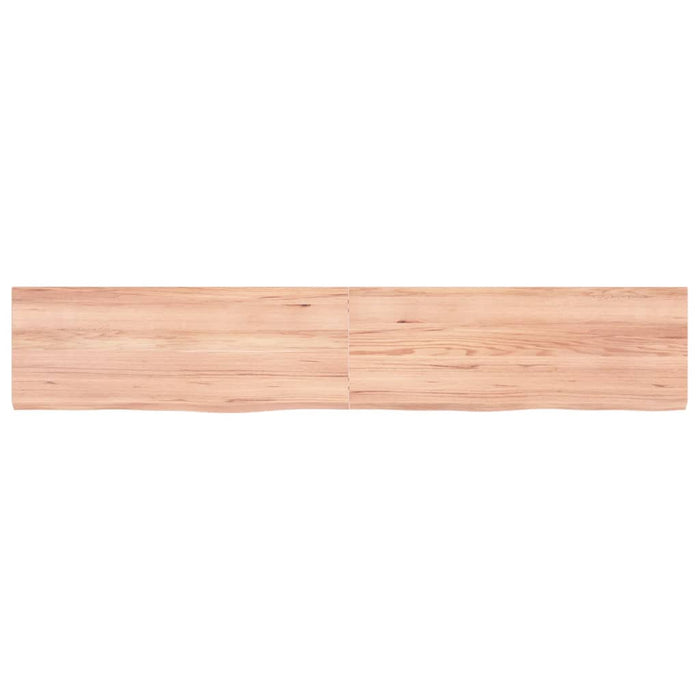Wandregal Hellbraun 160x30x6 cm Massivholz Eiche Behandelt