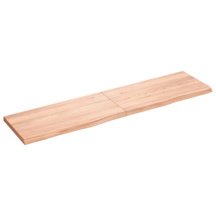 Wandregal Hellbraun 160x40x4 cm Massivholz Eiche Behandelt