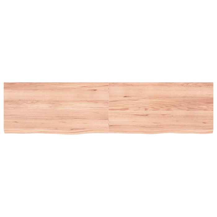 Wandregal Hellbraun 160x40x4 cm Massivholz Eiche Behandelt
