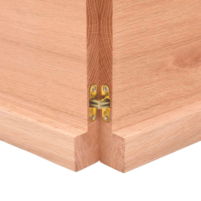 Wandregal Hellbraun 160x40x4 cm Massivholz Eiche Behandelt