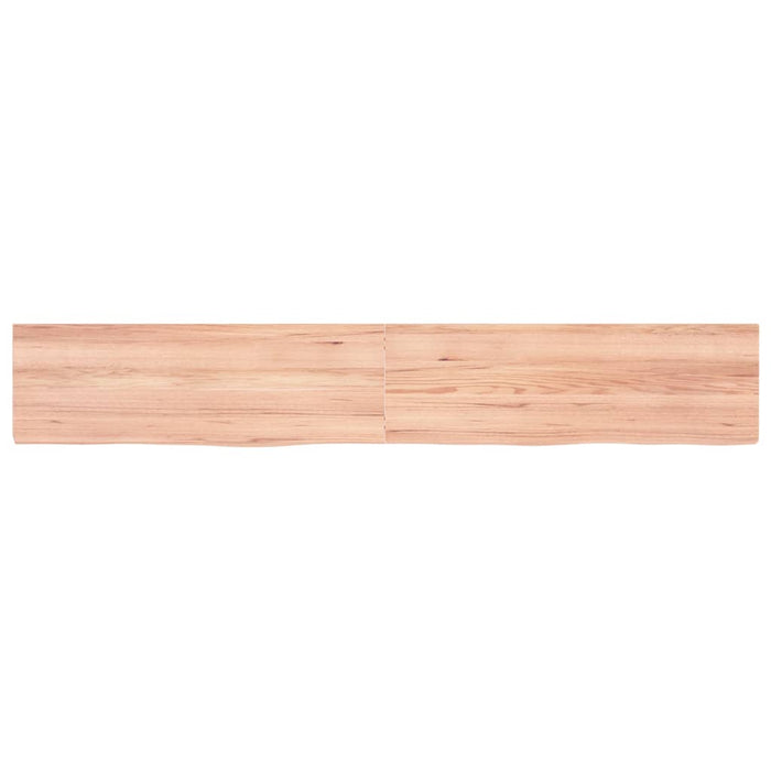Wandregal Hellbraun 180x30x4 cm Massivholz Eiche Behandelt
