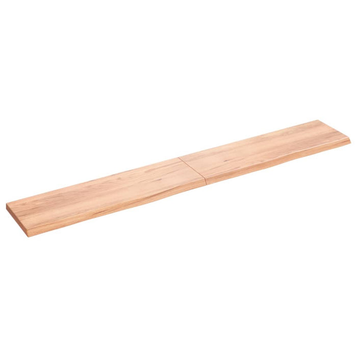 Wandregal Hellbraun 200x30x4 cm Massivholz Eiche Behandelt