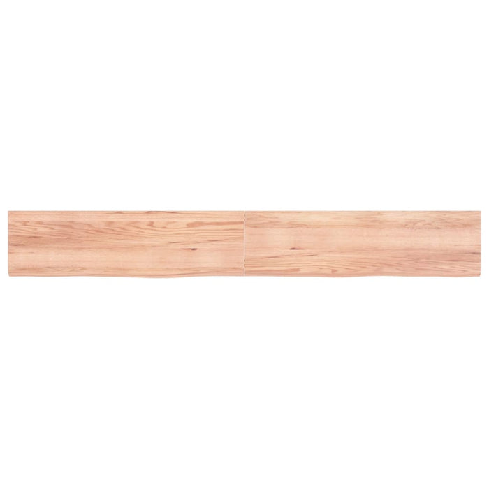 Wandregal Hellbraun 220x30x4 cm Massivholz Eiche Behandelt