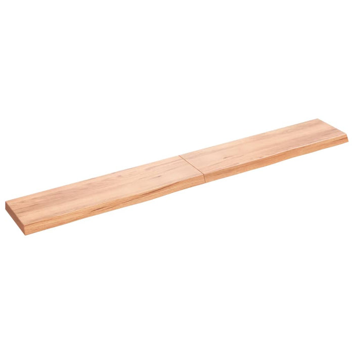 Wandregal Hellbraun 220x30x6 cm Massivholz Eiche Behandelt