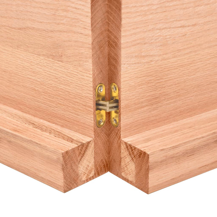 Wandregal Hellbraun 220x30x6 cm Massivholz Eiche Behandelt