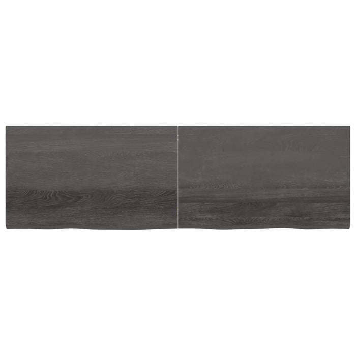 Wandregal Dunkelgrau 200x60x4 cm Massivholz Eiche Behandelt