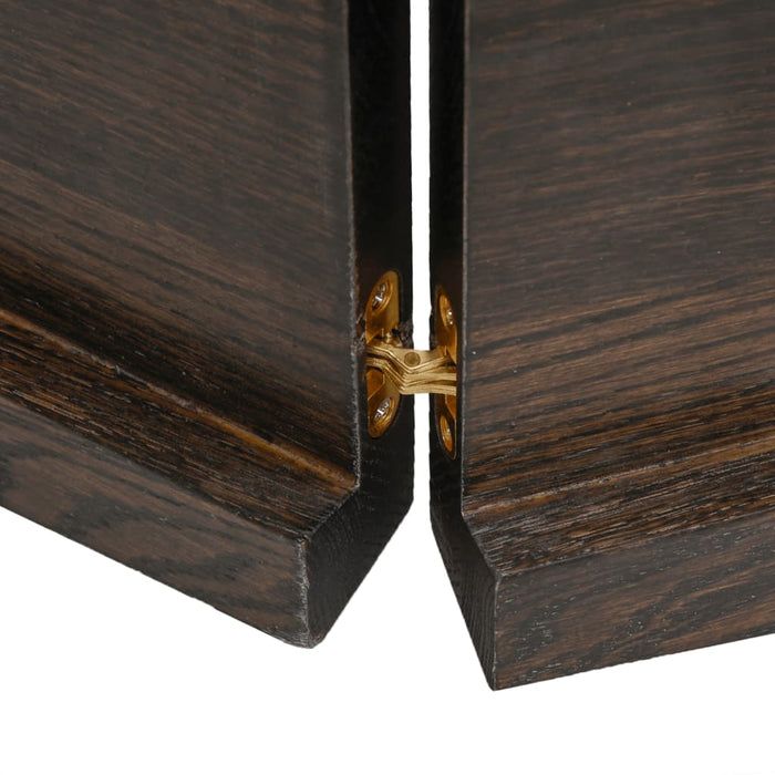 Wandregal Dunkelgrau 200x60x4 cm Massivholz Eiche Behandelt