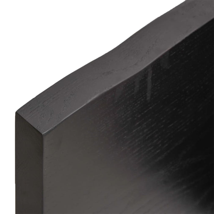 Wandregal Dunkelgrau 200x60x4 cm Massivholz Eiche Behandelt