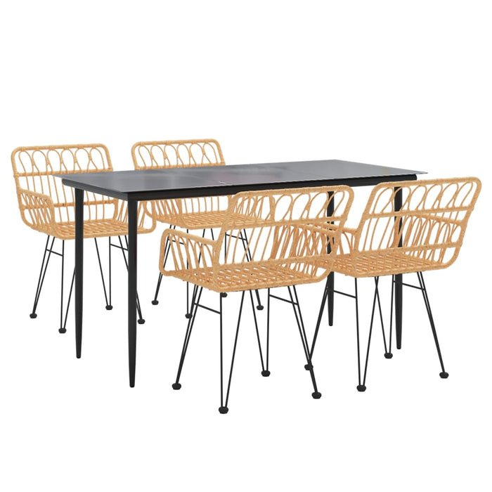 5-tlg. Garten-Essgruppe Poly Rattan