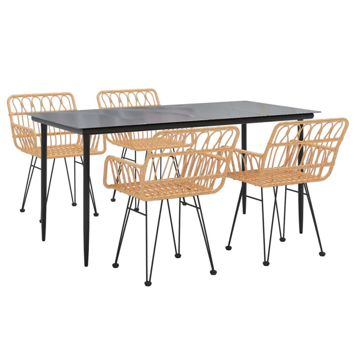 5-tlg. Garten-Essgruppe Poly Rattan