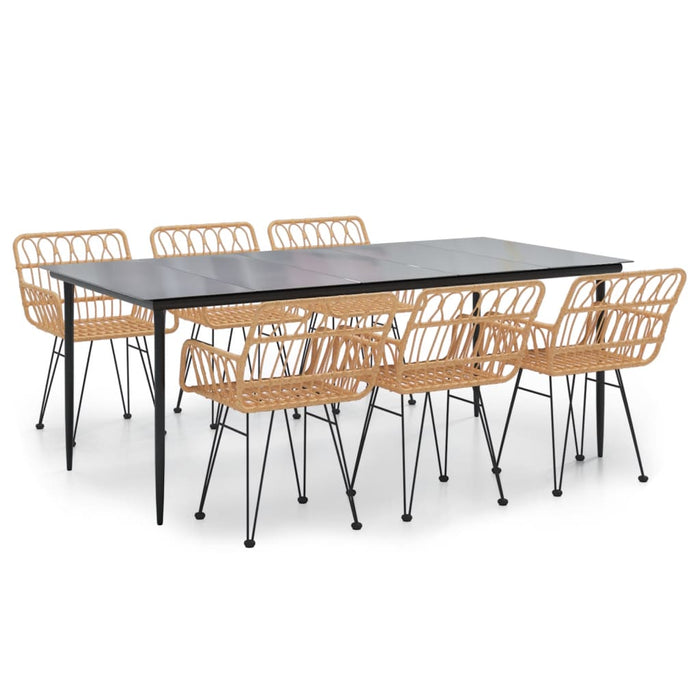 7-tlg. Garten-Essgruppe Poly Rattan