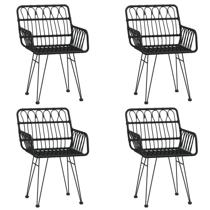 5-tlg. Garten-Essgruppe Schwarz Poly Rattan