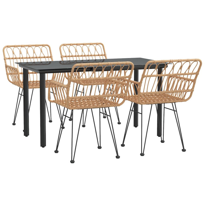 5-tlg. Garten-Essgruppe Poly Rattan