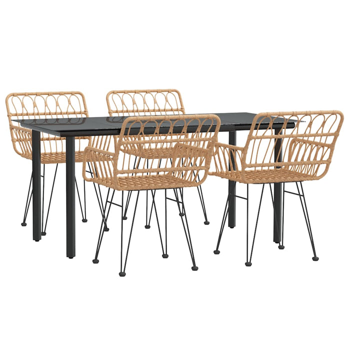 5-tlg. Garten-Essgruppe Poly Rattan