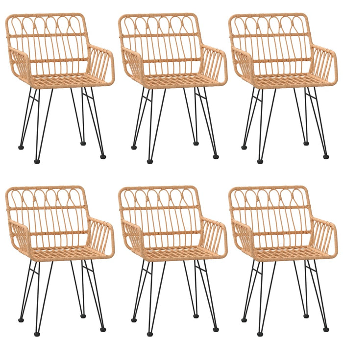 7-tlg. Garten-Essgruppe Poly Rattan