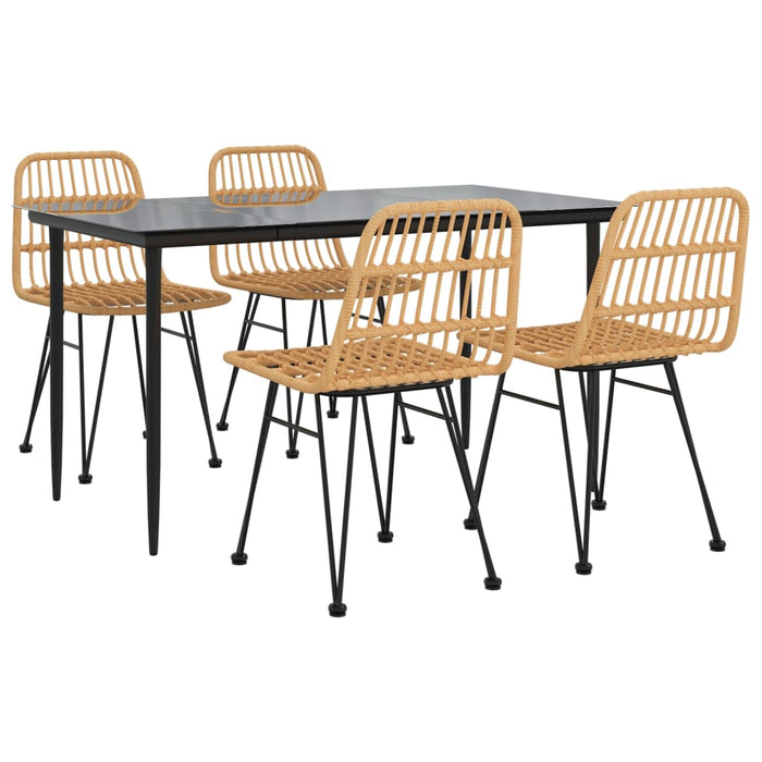 5-tlg. Garten-Essgruppe Poly Rattan