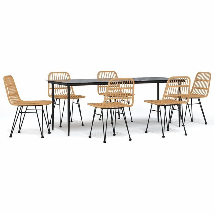 7-tlg. Garten-Essgruppe Poly Rattan