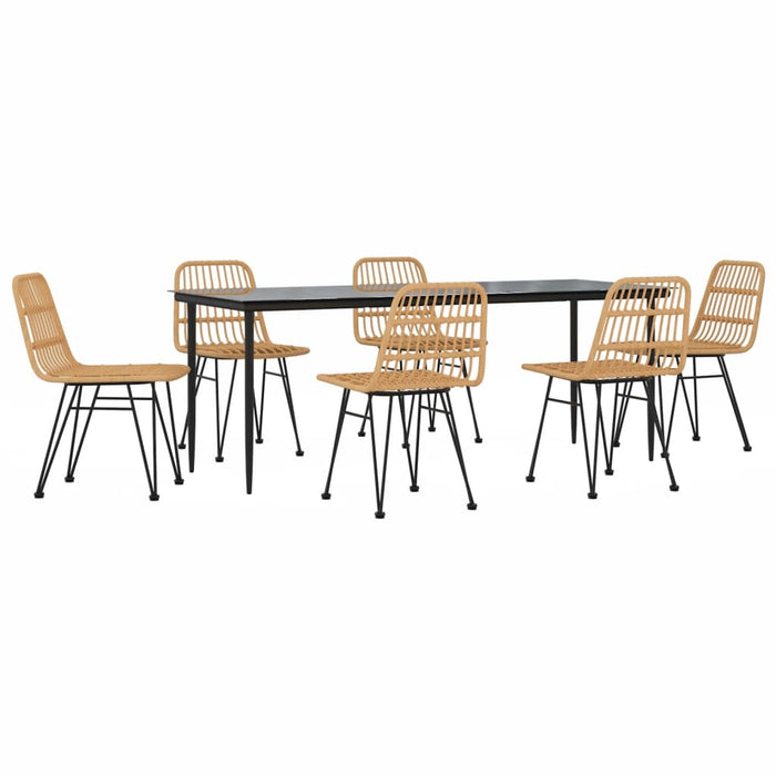 7-tlg. Garten-Essgruppe Poly Rattan