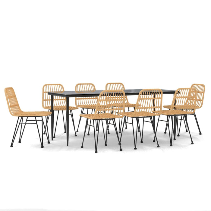 9-tlg. Garten-Essgruppe Poly Rattan