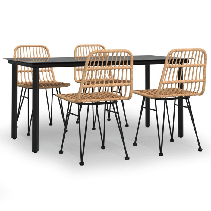 5-tlg. Garten-Essgruppe Poly Rattan