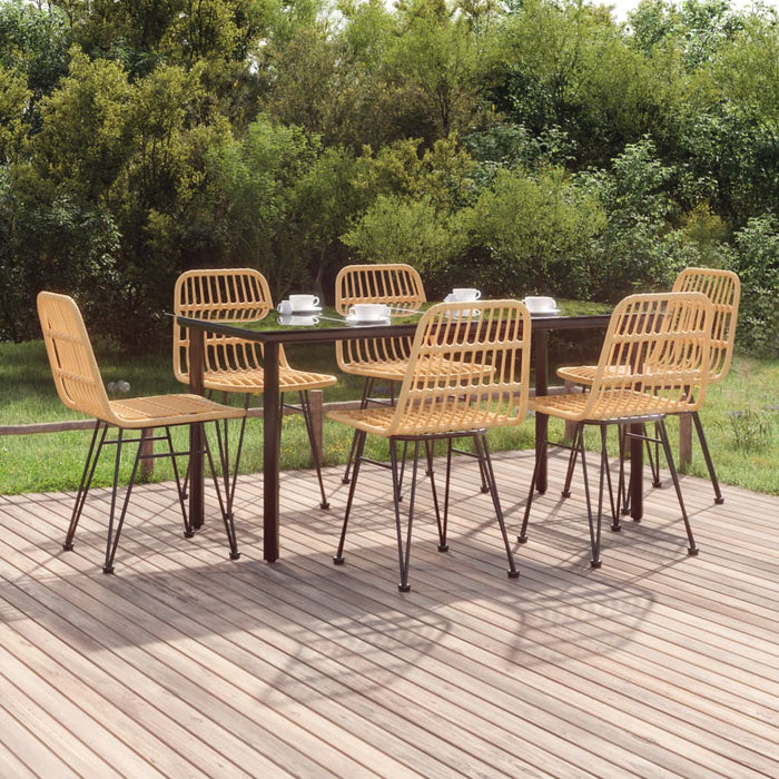 7-tlg. Garten-Essgruppe Poly Rattan