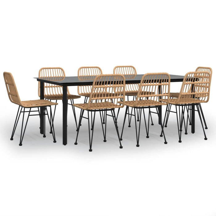 9-tlg. Garten-Essgruppe Poly Rattan