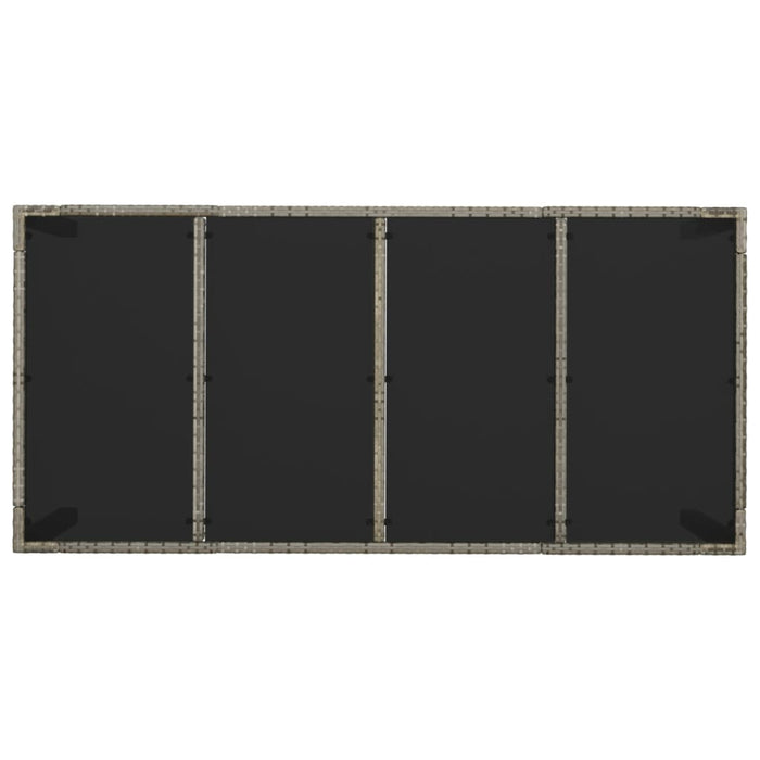 9-tlg. Garten-Essgruppe mit Kissen Grau Poly Rattan