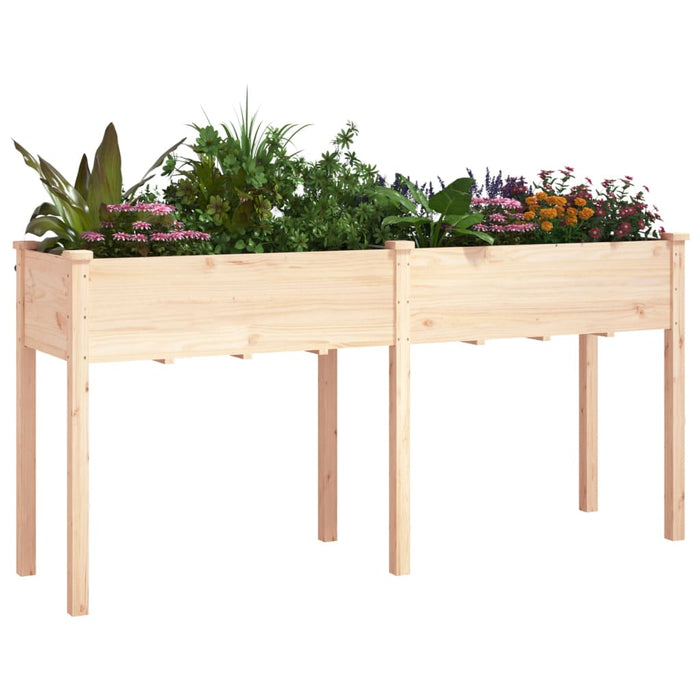 Plant pot with insert 161x45x76 cm solid fir wood