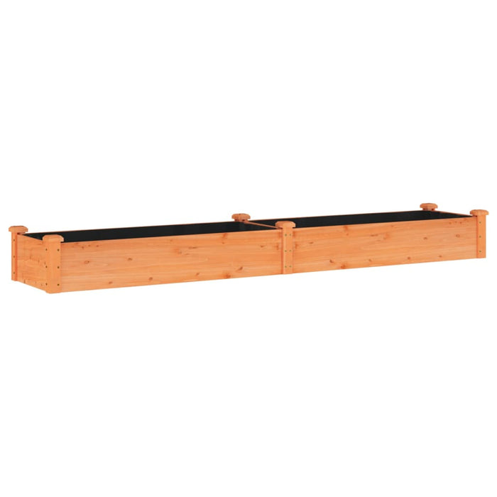Raised bed with insert brown 240x45x25 cm solid fir wood
