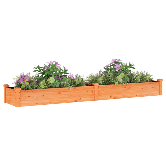 Raised bed with insert brown 240x45x25 cm solid fir wood
