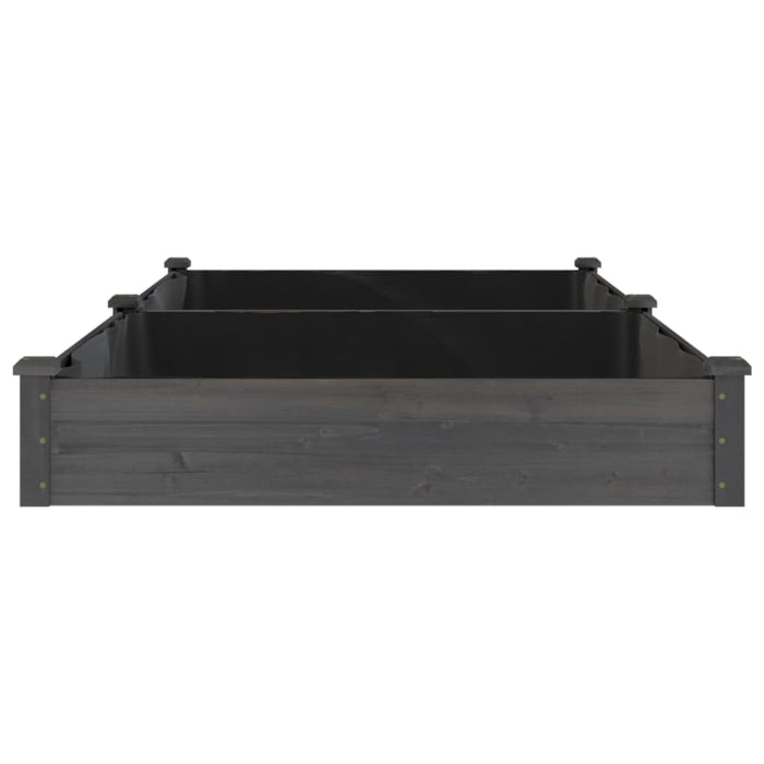 Hochbeet mit Einsatz Grau 240x120x25 cm Massivholz Tanne