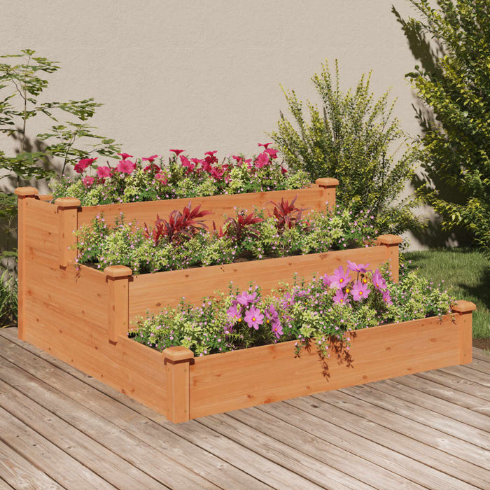 Raised bed brown 120x120x56 cm solid fir wood