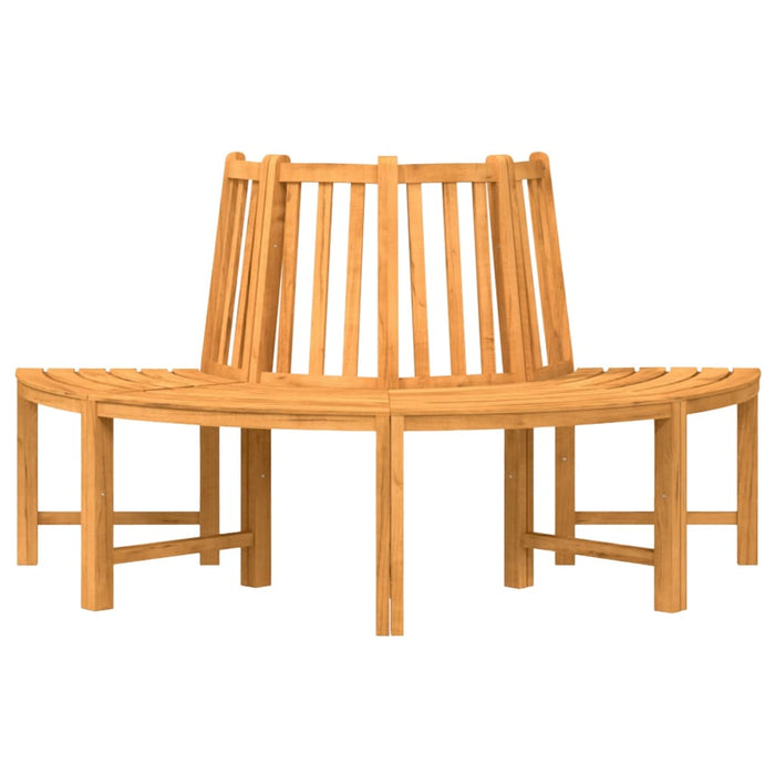 Baumbank Halbrund Ø160 cm Massivholz Teak