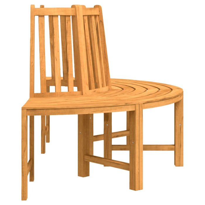 Baumbank Halbrund Ø160 cm Massivholz Teak