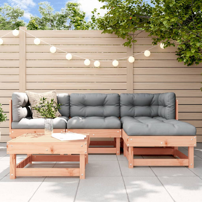 5-tlg. Garten-Lounge-Set mit Kissen Massivholz Douglasie