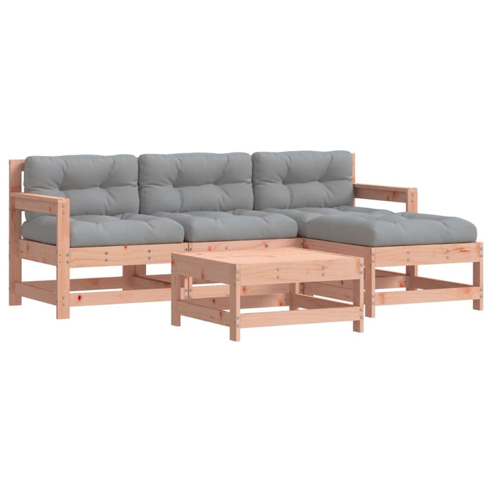 5-tlg. Garten-Lounge-Set mit Kissen Massivholz Douglasie