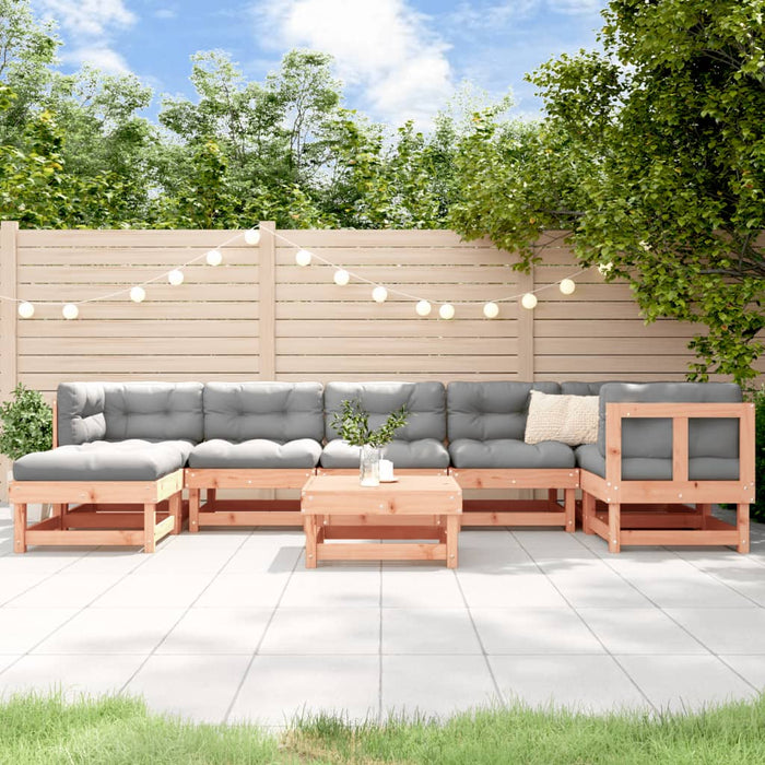 8-tlg. Garten-Lounge-Set mit Kissen Massivholz Douglasie
