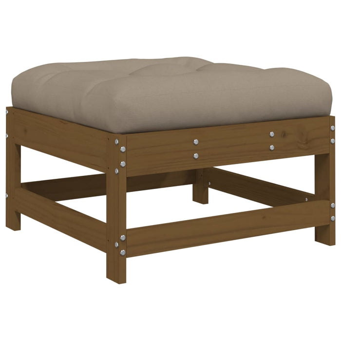 8-tlg. Garten-Lounge-Set mit Kissen Honigbraun Massivholz